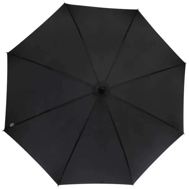 Fontana 23" auto open umbrella with carbon look and crooked handle - Luxe Solid black