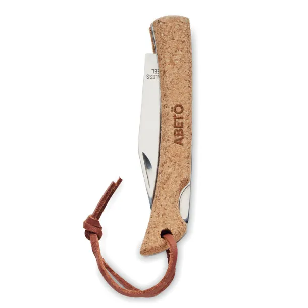 BLADEKORK Foldable knife with cork Beige