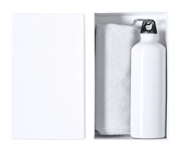 Cloister sport bottle and towel set White