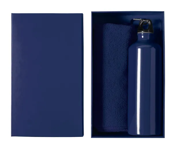 Cloister sport bottle and towel set Dark blue