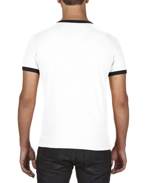  ADULT LIGHTWEIGHT RINGER TEE - Anvil White Black