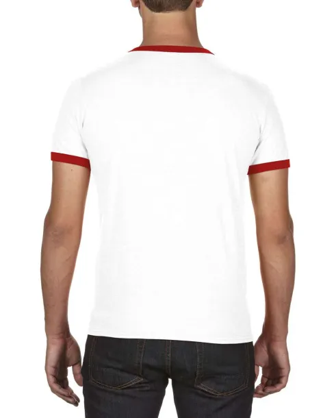  ADULT LIGHTWEIGHT RINGER TEE - Anvil White Red