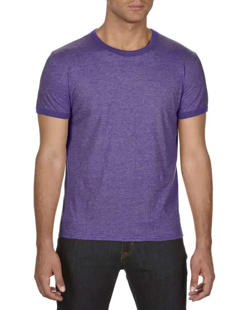  ADULT LIGHTWEIGHT RINGER TEE - Anvil Heather Purple Ljubičasta