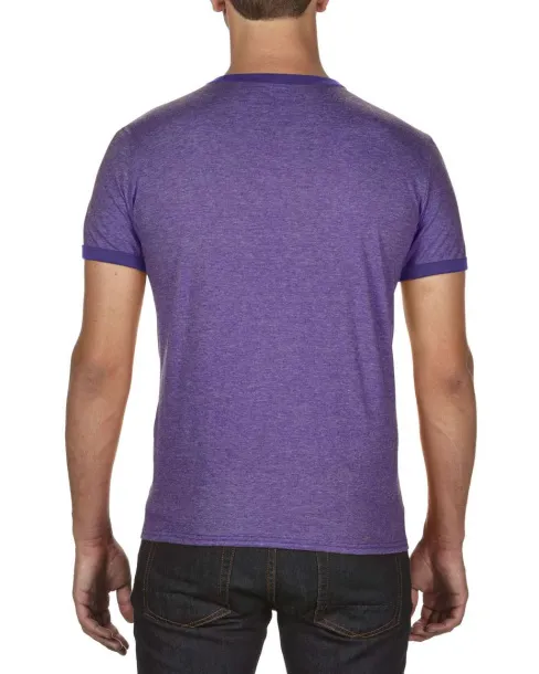  ADULT LIGHTWEIGHT RINGER TEE - Anvil Heather Purple Ljubičasta