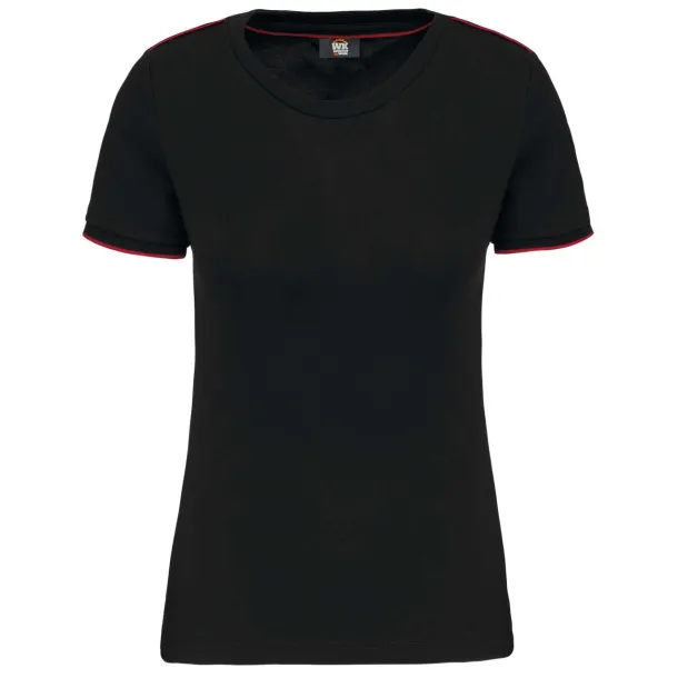  LADIES SHORT-SLEEVED DAYTODAY T-SHIRT - 190 g/m² - Designed To Work Black Red