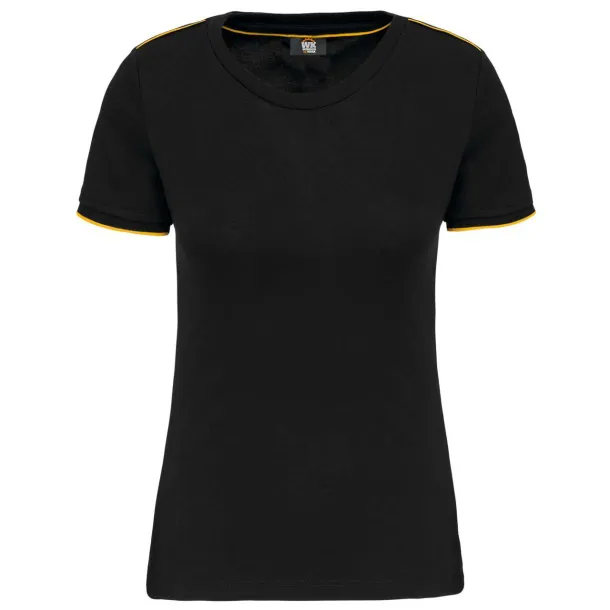  LADIES SHORT-SLEEVED DAYTODAY T-SHIRT - 190 g/m² - Designed To Work Black Yellow