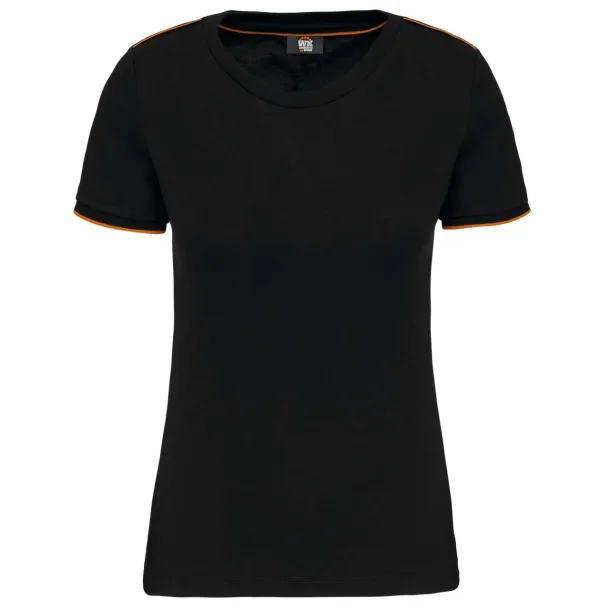  LADIES SHORT-SLEEVED DAYTODAY T-SHIRT - 190 g/m² - Designed To Work Black Orange