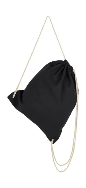  Organic Cotton Drawstring Backpack - SG Accessories - BAGS Black