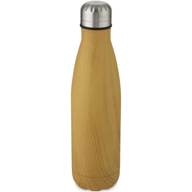 Cove 500 ml vacuum insulated stainless steel bottle with wood print Heather natural