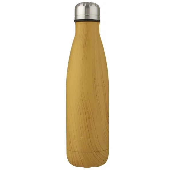 Cove 500 ml vacuum insulated stainless steel bottle with wood print Heather natural