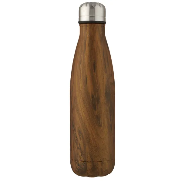 Cove 500 ml vacuum insulated stainless steel bottle with wood print - Unbranded Wood