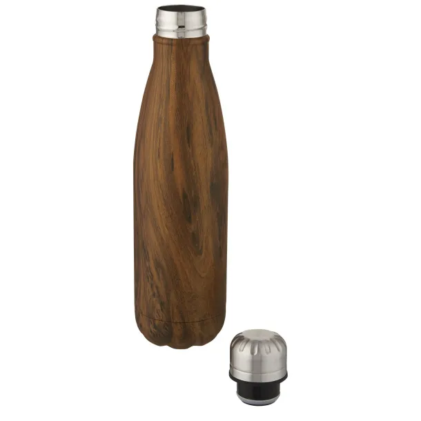 Cove 500 ml vacuum insulated stainless steel bottle with wood print - Unbranded Wood