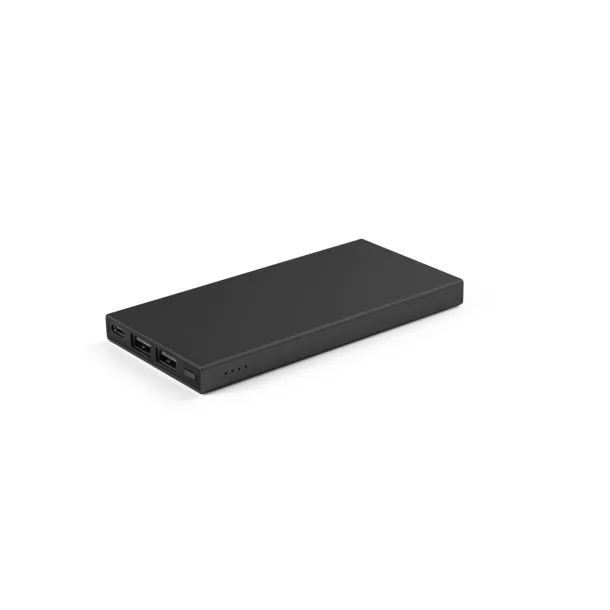 DOROTHY Prijenosna baterija izrađena od 100% recikliranog aluminija, 5 000 mAh Crna