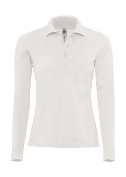  Ženska polo majica dugih rukava, 180 g/m² - B&C Bijela