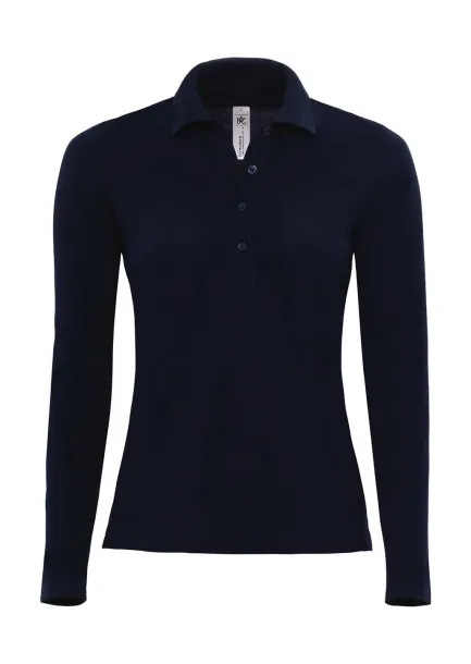  Ženska polo majica dugih rukava, 180 g/m² - B&C Mornarsko plava