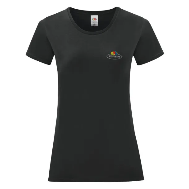  Ladies Vintage T Small Logo Print - Fruit of the Loom Vintage Collection Black