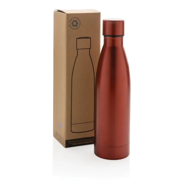  RCS Recycled stainless steel solid vacuum bottle - XD Collection Crvena 