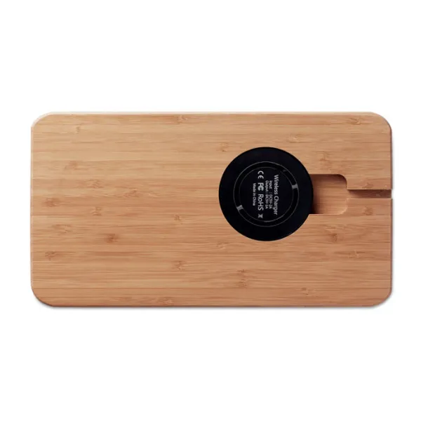 CLEANDESK Storage box wireless charger Wood