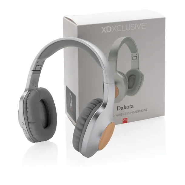  Dakota bamboo wireless headphone - XD Xclusive Grey 429