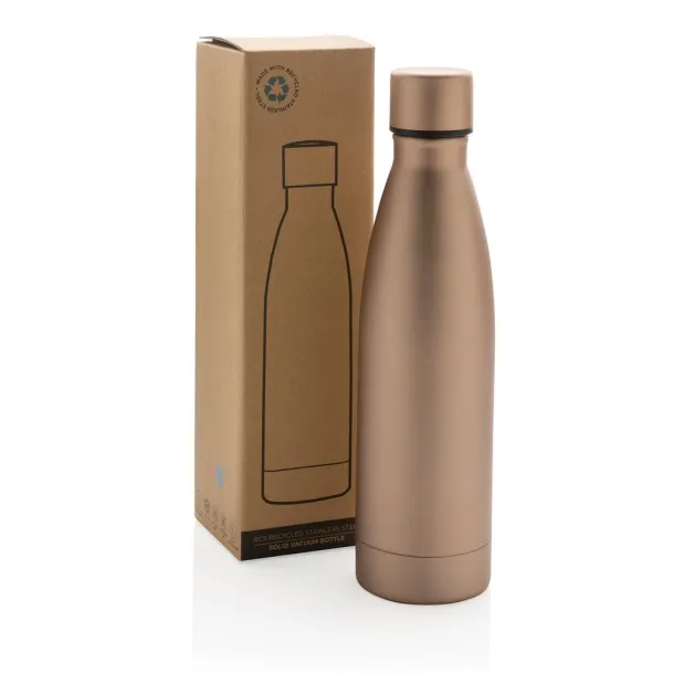  RCS Recycled stainless steel solid vacuum bottle - XD Collection brown 