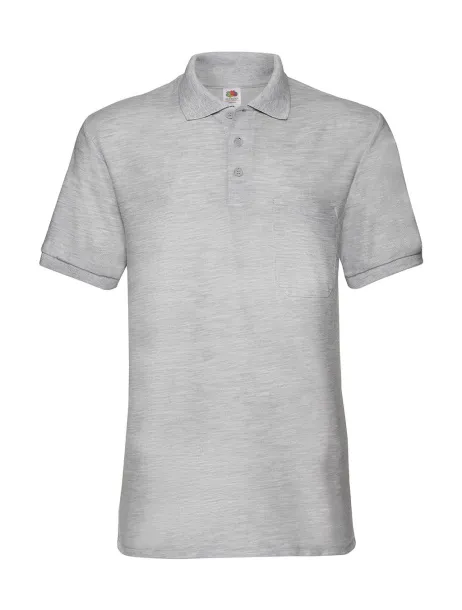  Pocket Polo - Fruit of the Loom Heather Grey