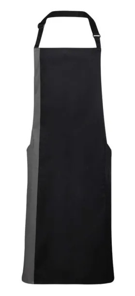  'COLOURS COLLECTION’ CONTRAST BIB APRON - Premier Black Tamno siva