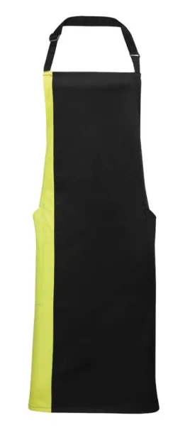  'COLOURS COLLECTION’ CONTRAST BIB APRON - Premier Black Neon Gold