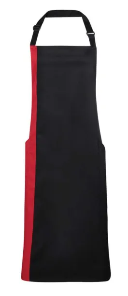  'COLOURS COLLECTION’ CONTRAST BIB APRON - Premier Black Red