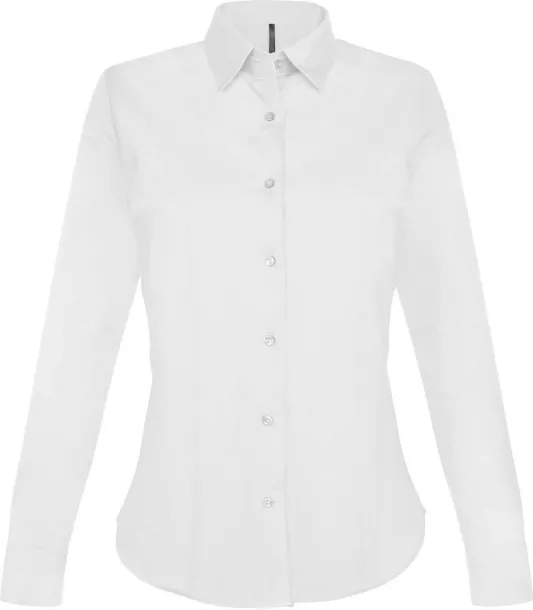  LADIES' LONG-SLEEVED STRETCH SHIRT - Kariban White