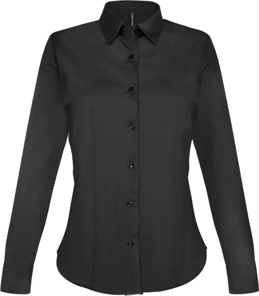  LADIES' LONG-SLEEVED STRETCH SHIRT - Kariban Black