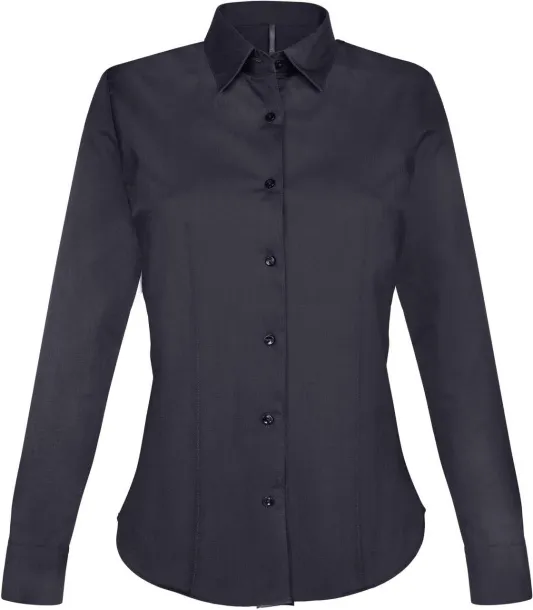  LADIES' LONG-SLEEVED STRETCH SHIRT - Kariban Navy