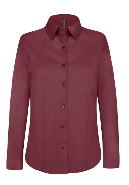  LADIES' LONG-SLEEVED STRETCH SHIRT - Kariban Wine