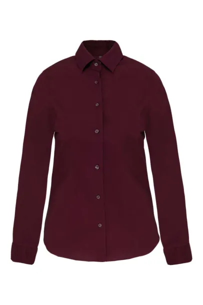  LADIES' LONG-SLEEVED STRETCH SHIRT - Kariban Wine