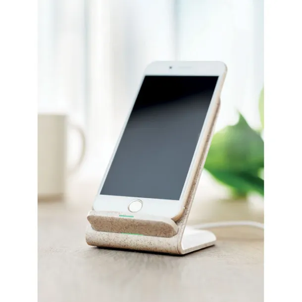 LAYABACK Wheat straw/ABS charger stand Beige