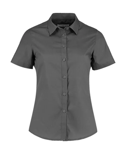  Women's Tailored Fit Poplin Shirt SSL - Kustom Kit Graphite