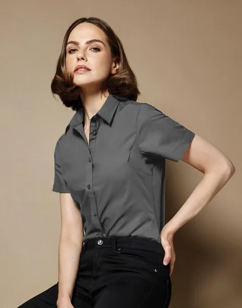  Women's Tailored Fit Poplin Shirt SSL - Kustom Kit