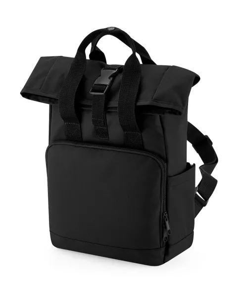  Recycled Mini Twin Handle Roll-Top Backpack - Bagbase Black