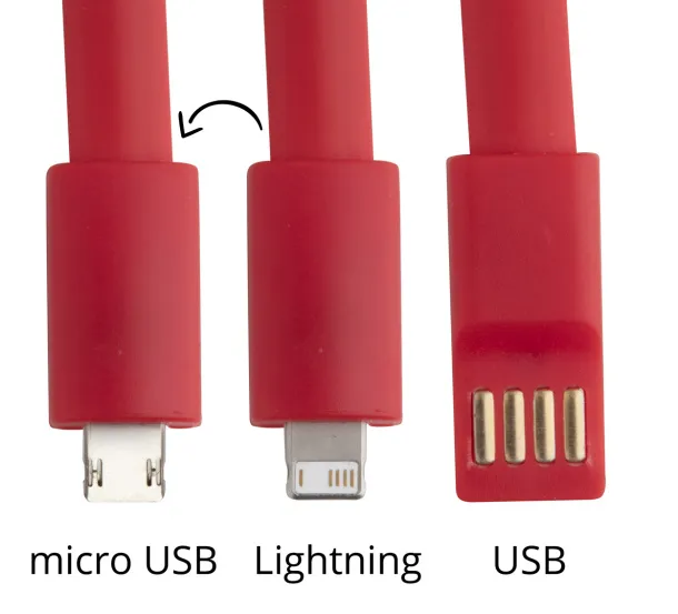 Holnier keyring USB charger cable Red