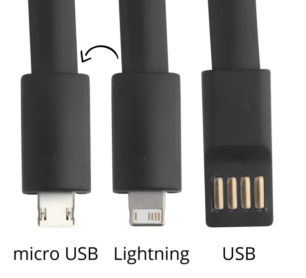 Holnier USB kabel, privjesak Crna