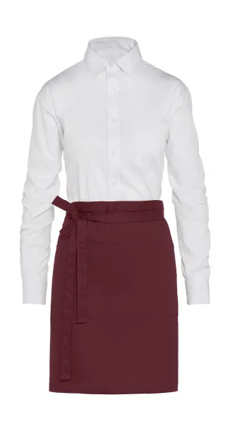  BRUSSELS Short Bistro Apron with Pocket - SG Accessories - BISTRO Burgundy