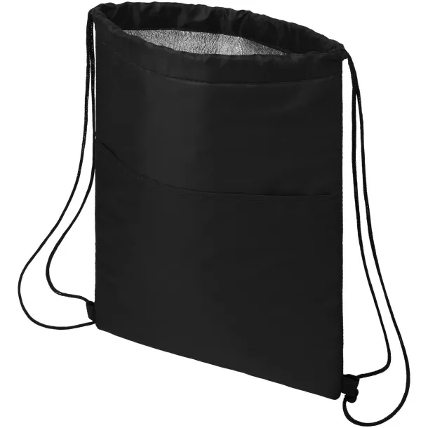 Oriole 12-can drawstring cooler bag Solid black