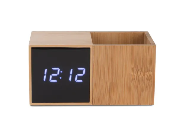 BAMBOO Desk clock with organizer Smeđa BAMBOO Desk clock with organizer Smeđa