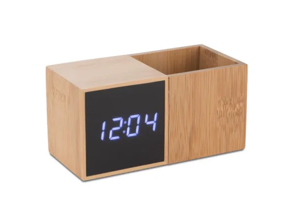 BAMBOO Desk clock with organizer Smeđa BAMBOO Desk clock with organizer Smeđa