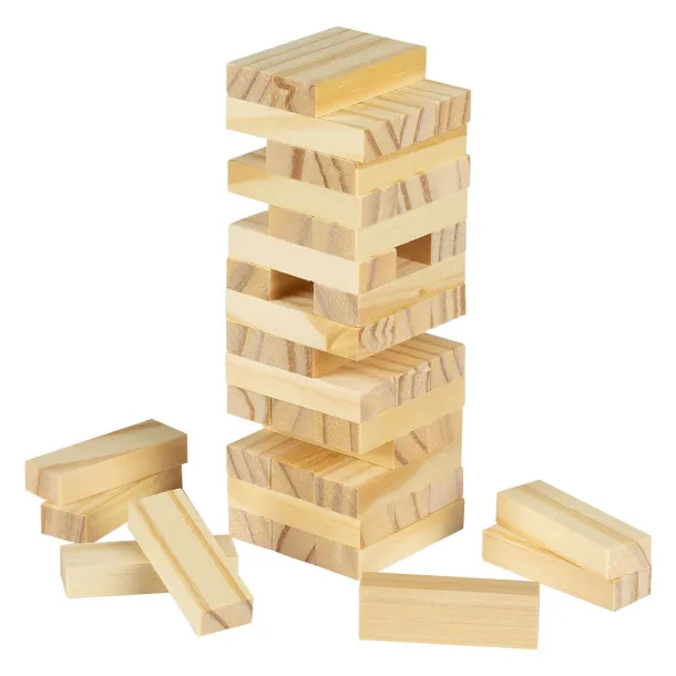 Tower 54 Jenga drvena igra Krem Bež