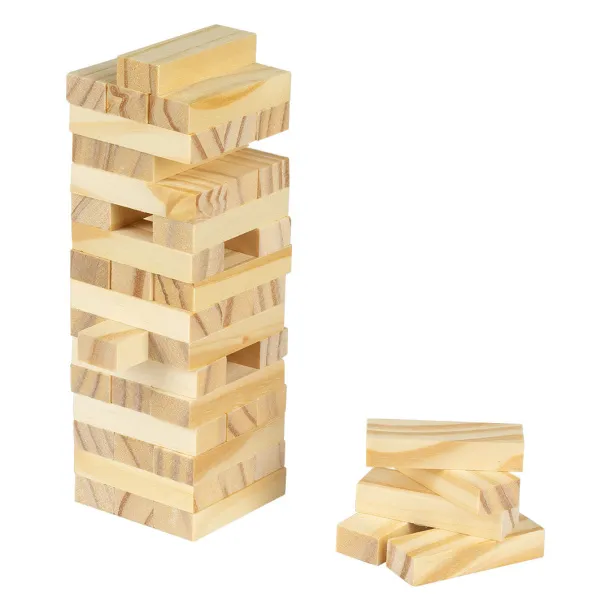 Tower 54 Jenga drvena igra Krem Bež