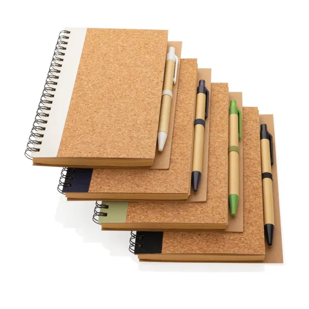  Cork spiral notebook with pen - XD Collection 45533C