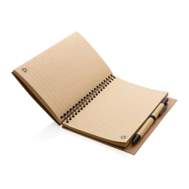  Cork spiral notebook with pen - XD Collection Black 