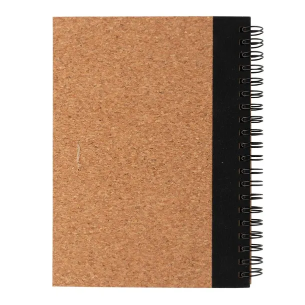  Cork spiral notebook with pen - XD Collection Black 