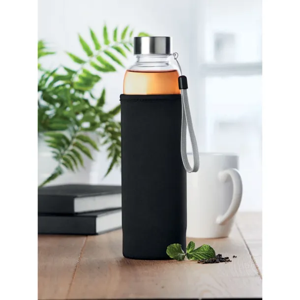 UTAH TEA Single wall glass bottle Black