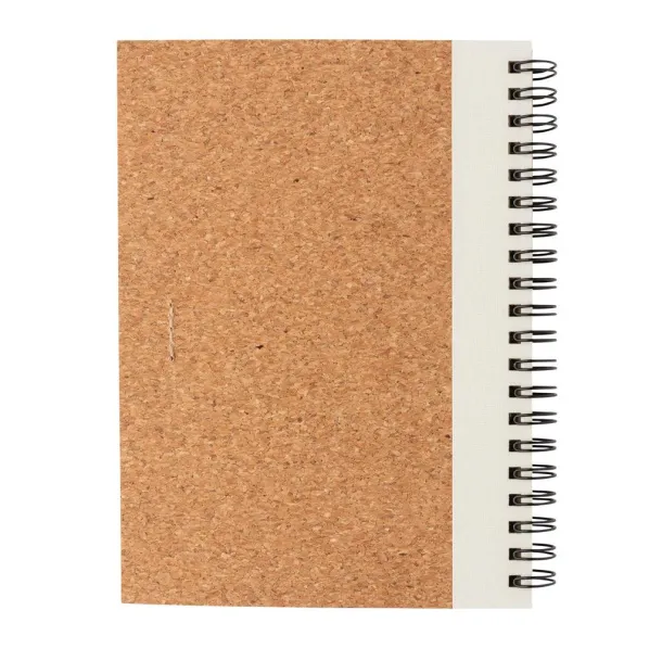  Cork spiral notebook with pen - XD Collection White 